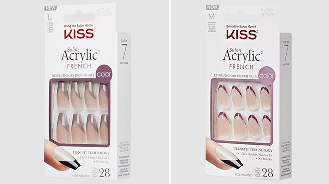 Kiss Salon Acrylic French Color Press On Nails