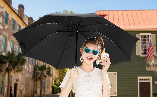 LANBRELLA Compact Windproof Travel Umbrella