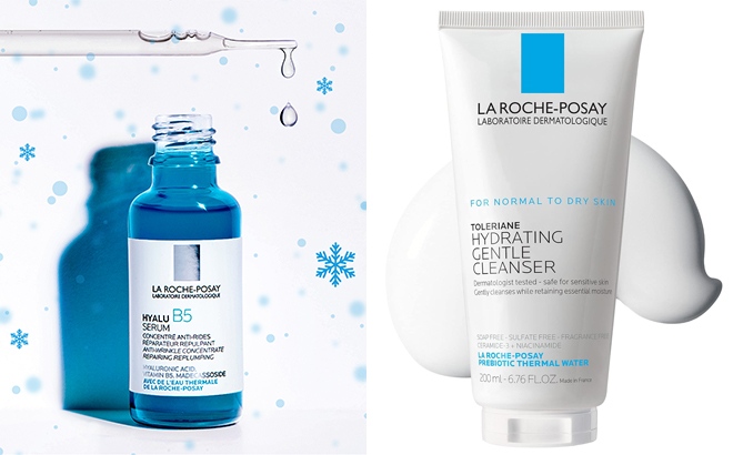 La Roche Posay Hyalu B5 Pure Hyaluronic Acid Serum and Toleriane Hydrating Gentle Facial Cleanser