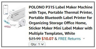 Label Maker Final Price at Checkout