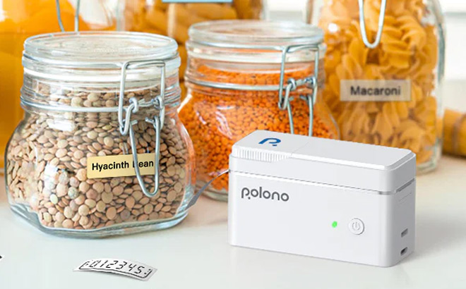 Label Maker next to Jars