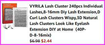 Lash Extension Clusters Checkout Screen