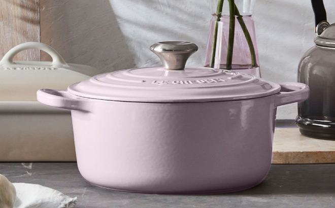 Le Creuset Round Wide Dutch Oven in Shallot Color