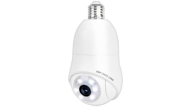 Light Bulb 2K Security Camera 360 Degree Pan Tilt