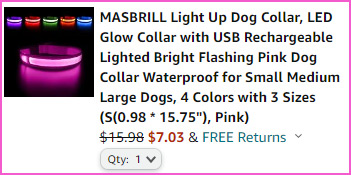 Light Up Dog Collar at Checkout
