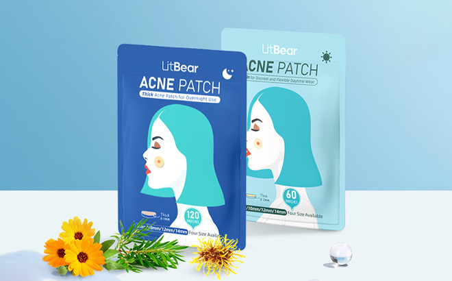 LitBear Acne Pimple Patches for Day and Night on the Table