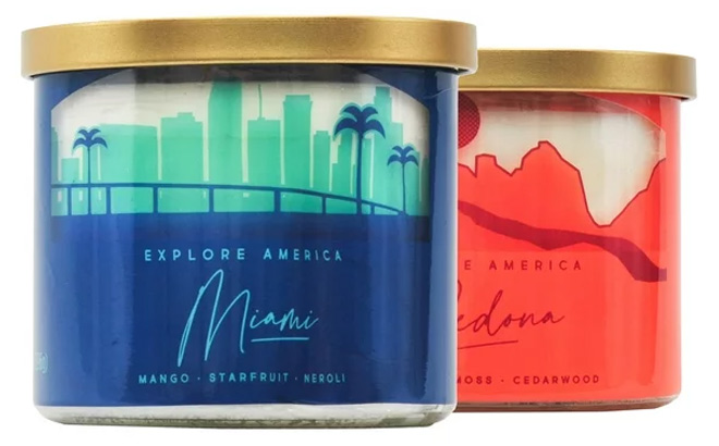 Mainstays 14 Ounce 3 Wick Candles Miami and Sedona Wraps
