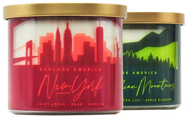 Mainstays 14 Ounce 3 Wick Candles New York and Appalachian Mountains Wraps