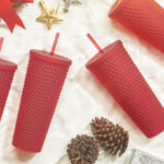 Mainstays 4 Pack Plastic Tinted Matte Textured Tumblers in Red Color