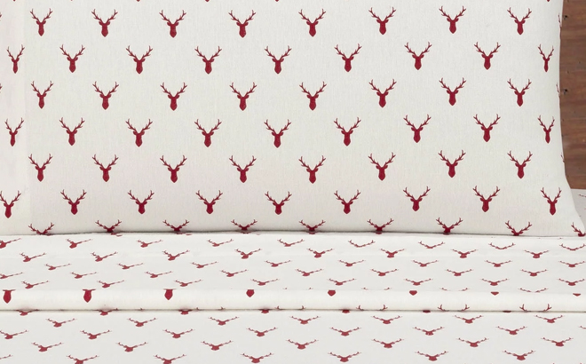 Mainstays Flannel Stags Queen Sheet Set