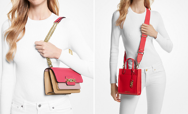 Michael Kors Heather Extra Small Color Block Leather Crossbody Bag and Gigi Extra Small Pebbled Leather Crossbody Bag Michael Kors Heather Extra Small Color Block Leather Crossbody Bag and Gigi Extra Small Pebbled Leather Crossbody Bag