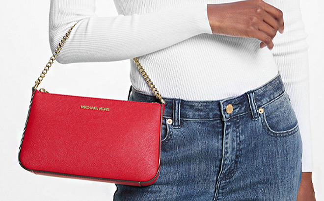 Michael Kors Jet Set Medium Saffiano Leather Crossbody Bag