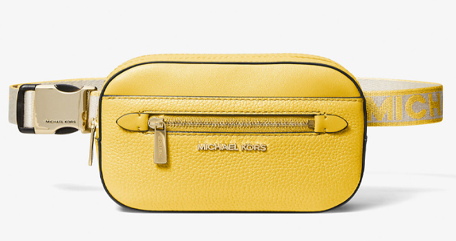 Michael Kors Jet Set Small Pebbled Leather Belt Bag in Yellow 1
