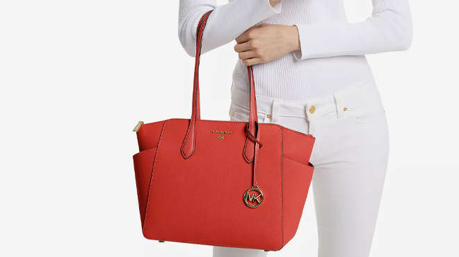 Michael Kors Marilyn Medium Top Zip Leather Tote Michael Kors Marilyn Medium Top Zip Leather Tote