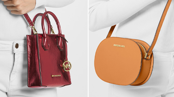 Michael Kors Mercer Extra Small Patent and Medium Saffiano Leather Crossbody Bags Michael Kors Mercer Extra Small Patent and Medium Saffiano Leather Crossbody Bags