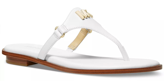 Michael Kors Womens Jillian Slip On Thong Sandals White