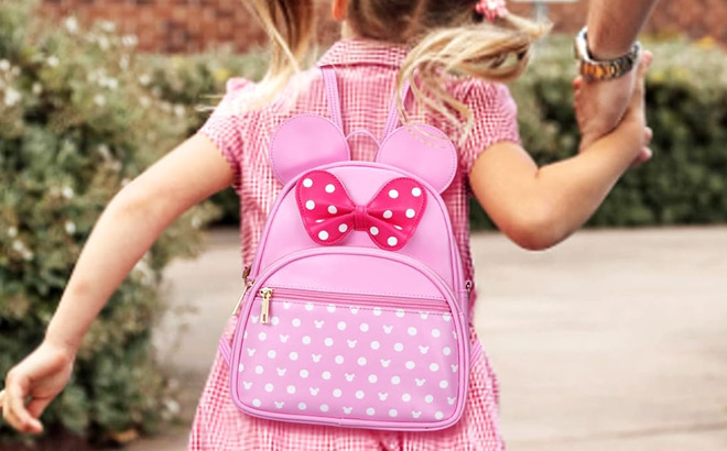 Mini Mouse Leather Backpack Pink