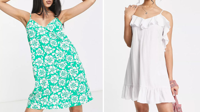 Monki Strappy Mini Dress and Threadbare Ruffled Beach Dress Monki Strappy Mini Dress and Threadbare Ruffled Beach Dress