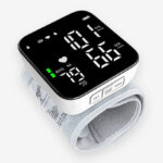 Moonsun Automatic Wrist Blood Pressure Monitor on a Light Grey Background
