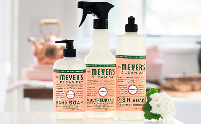 Mrs Meyers Clean Day Geranium Kitchen Essentials 3 Piece Set