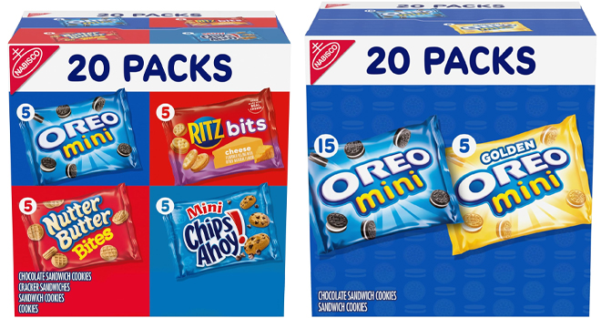 Nabisco Classic Mix Variety 20 Pack and Oreo Mini Mix Sandwich Cookies Variety 20 Pack