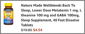 Nature Made Wellblends Back to Sleep Melatonin Low Final Price at Amazon