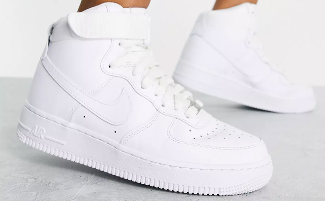 Nike Air Force 1 Hi sneakers in triple white