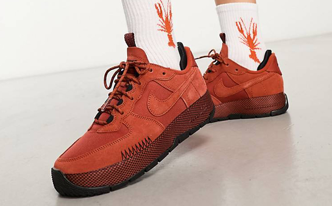 Nike Air Force 1 Wild Sneakers in Rust Orange
