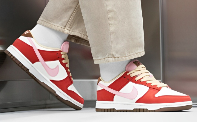 Nike Dunk Low Premium Womens Shoes in Sport Red Colorway