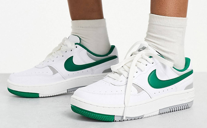 Nike Gamma Force Sneakers in White and Malachite Green Nike Gamma Force Sneakers in White and Malachite Green
