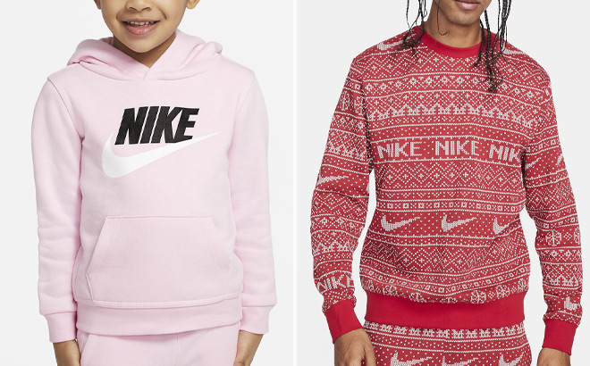 Nike Sportswear Club Fleece Toddler Pullover Hoodie and Mens Holiday Sweatshirt Nike Sportswear Club Fleece Toddler Pullover Hoodie and Mens Holiday Sweatshirt