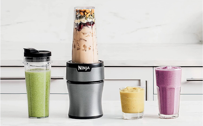 Ninja 20 Ounce Nutri Blender Plus on a Kitchen Counter