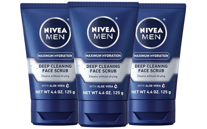 Nivea Mens Deep Cleaning Face Scrub 3 Pack