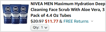 Nivea Mens Face Scrub Checkout