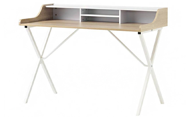 Noble House Writing Desk with Open Storage on a White Background