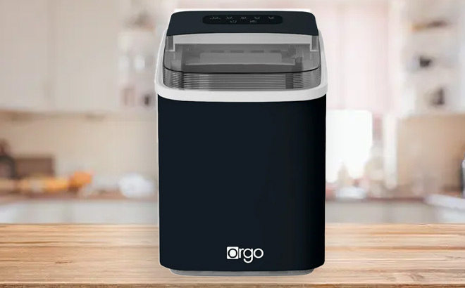 Orgo Products Ice Maker on Desk in Black