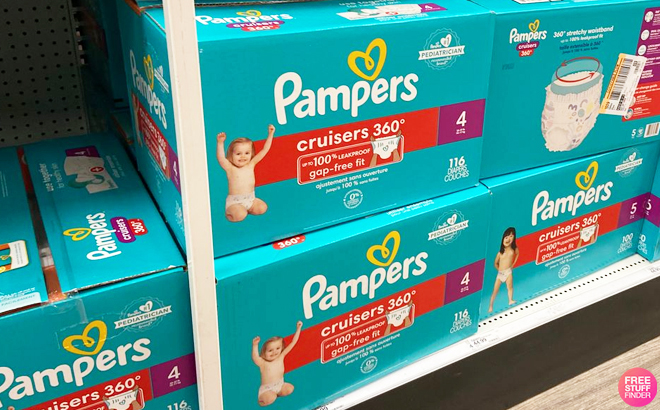 Pampers Cruisers 360 Diapers on a Shelf