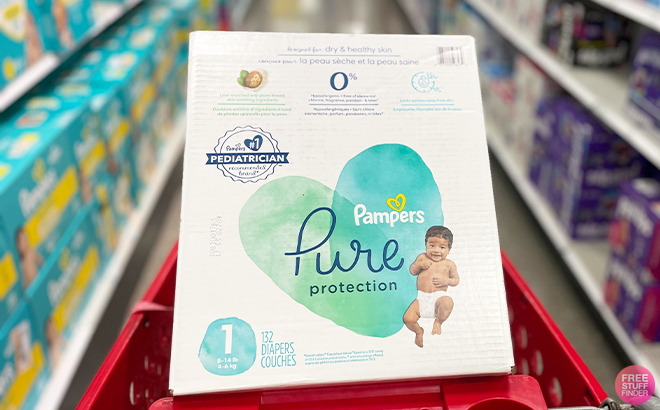 Pampers Pure Protection Diapers in a Cart at Target