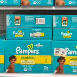 Pampers Swaddlers on a Dsiplay Shelf