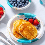 Pancakes and Berries on Disposable Paper Plates