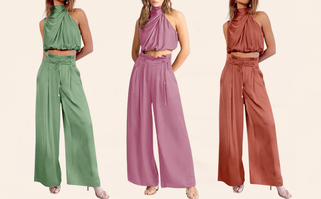 People Wearing Nollsom Two Piece Lounge Sets in Three Colors People Wearing Nollsom Two Piece Lounge Sets in Three Colors