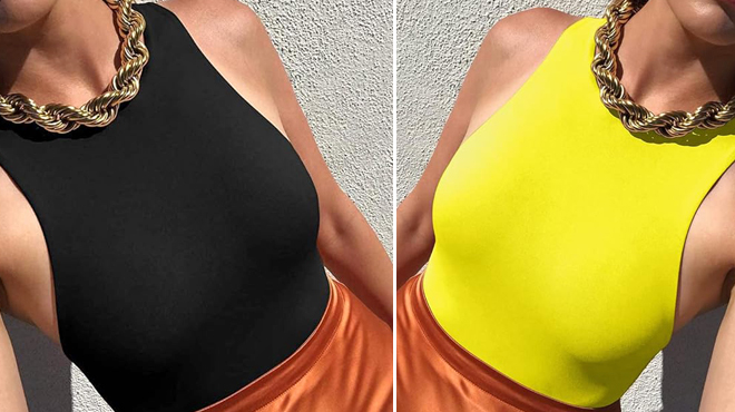 People Wearing Reoria Womens Tank Top in two Colors