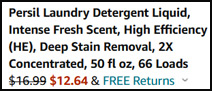 Persil Liquid Laundry Detergent 66 Loads Order Summary