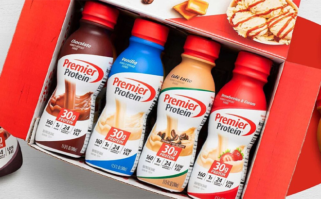 Premier Liquid Protein Shake 8 Flavor Variety Pack in a Box