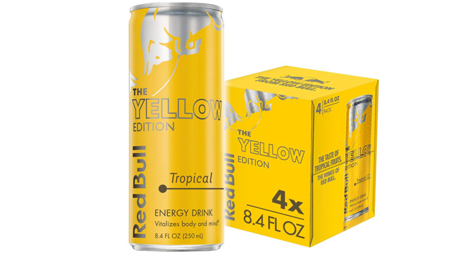 Red Bull Tropical Yellow Edition Energy Drink 4 ct