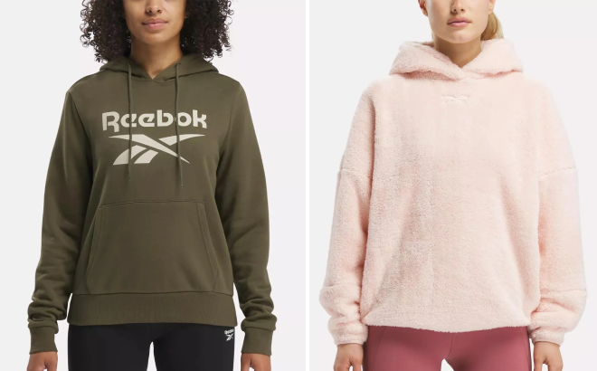 Reebok Identity Big Logo Fleece Womens Hoodie and Cozy Plush Womens Hoodie