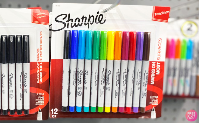 Sharpie Ultra Fine 12 Pack Markers on Store Shelf
