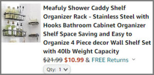 Shower Caddy Shelf Organizer Rack at Checkout