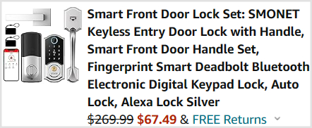 Smart Front Door Lock Set Checkout