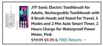 Sonic Toothbrush Final Price at Checkout Sonic Toothbrush Final Price at Checkout